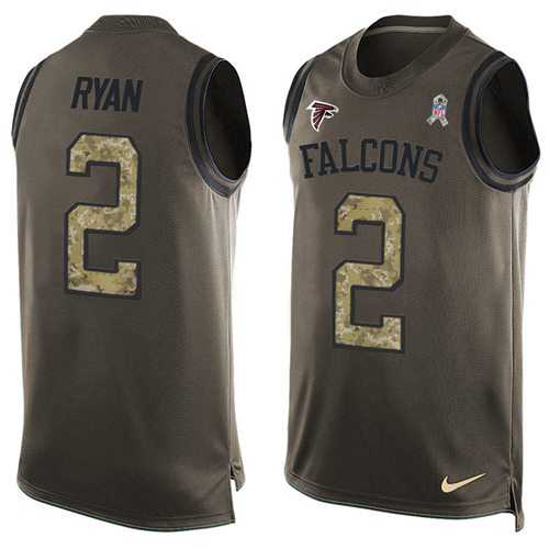Nike Atlanta Falcons #2 Matt Ryan Green Men's Stitched NFL Limited Salute To Service Tank Top Jersey