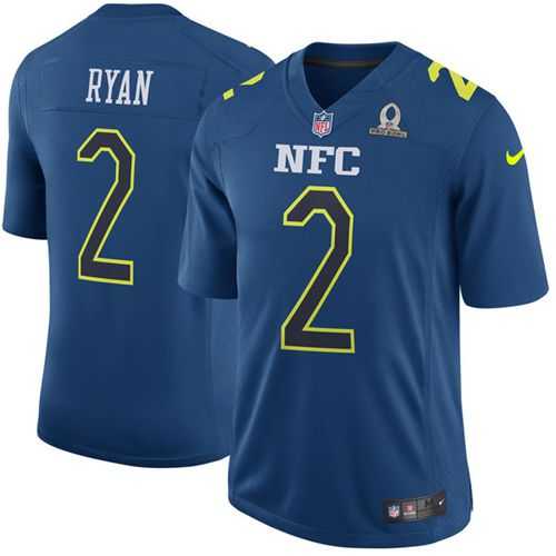 Nike Atlanta Falcons #2 Matt Ryan Navy Men's Stitched NFL Game NFC 2017 Pro Bowl Jersey