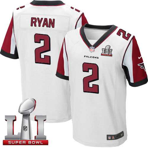 Nike Atlanta Falcons #2 Matt Ryan White Super Bowl LI 51 Men's Stitched NFL Elite Jersey