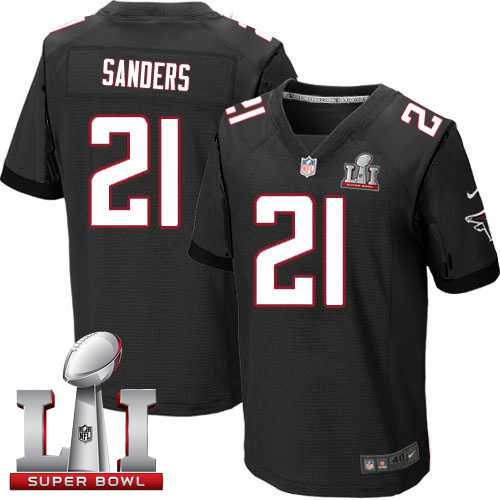 Nike Atlanta Falcons #21 Deion Sanders Black Alternate Super Bowl LI 51 Men's Stitched NFL Elite Jersey