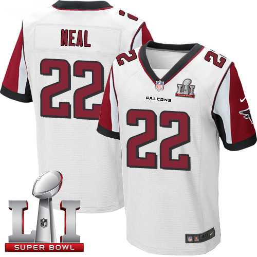 Nike Atlanta Falcons #22 Keanu Neal White Super Bowl LI 51 Men's Stitched NFL Elite Jersey