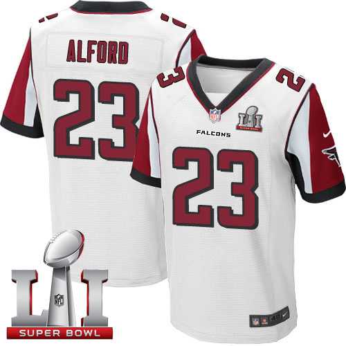 Nike Atlanta Falcons #23 Robert Alford White Super Bowl LI 51 Men's Stitched NFL Elite Jersey