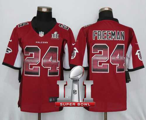 Nike Atlanta Falcons #24 Devonta Freeman Red Team Color Super Bowl LI 51 Men's Stitched NFL Limited Strobe Jersey