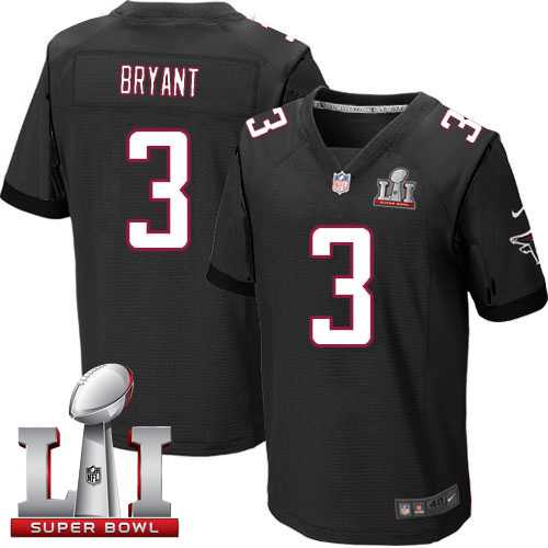 Nike Atlanta Falcons #3 Matt Bryant Black Alternate Super Bowl LI 51 Men's Stitched NFL Elite Jersey