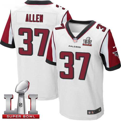 Nike Atlanta Falcons #37 Ricardo Allen White Super Bowl LI 51 Men's Stitched NFL Elite Jersey