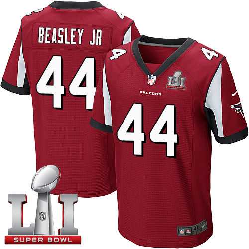 Nike Atlanta Falcons #44 Vic Beasley Jr Red Team Color Super Bowl LI 51 Men's Stitched NFL Elite Jersey