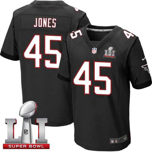 Nike Atlanta Falcons #45 Deion Jones Black Alternate Super Bowl LI 51 Men's Stitched NFL Elite Jersey