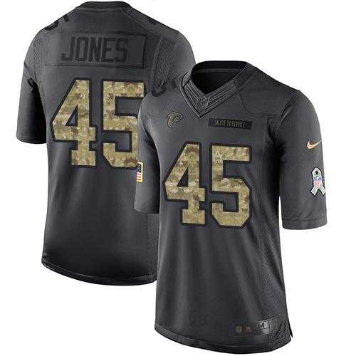 Nike Atlanta Falcons #45 Deion Jones Black Men's Stitched NFL Limited 2016 Salute To Service Jersey