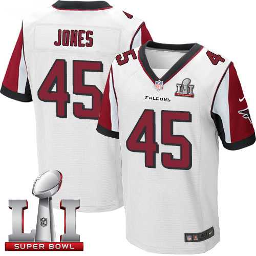 Nike Atlanta Falcons #45 Deion Jones White Super Bowl LI 51 Men's Stitched NFL Elite Jersey