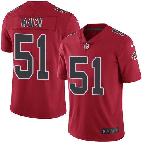 Nike Atlanta Falcons #51 Alex Mack Red Men's Stitched NFL Limited Rush Jersey