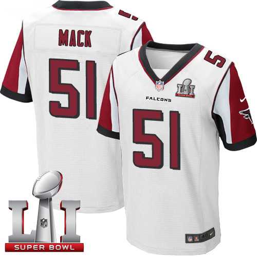 Nike Atlanta Falcons #51 Alex Mack White Super Bowl LI 51 Men's Stitched NFL Elite Jersey