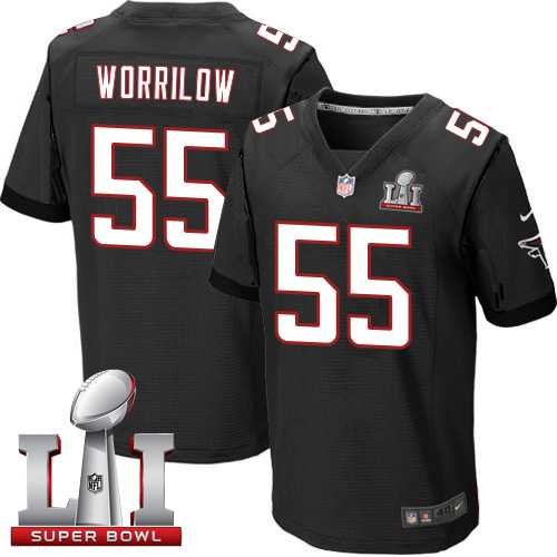 Nike Atlanta Falcons #55 Paul Worrilow Black Alternate Super Bowl LI 51 Men's Stitched NFL Elite Jersey