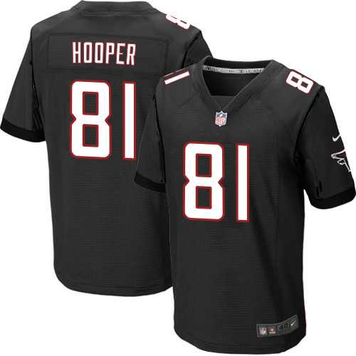 Nike Atlanta Falcons #81 Austin Hooper Black Alternate Men's Stitched NFL Elite Jersey