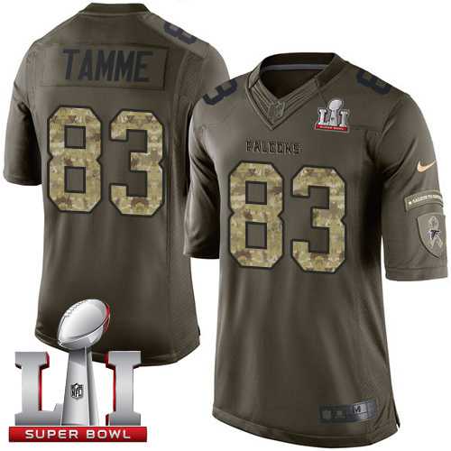 Nike Atlanta Falcons #83 Jacob Tamme Green Super Bowl LI 51 Men's Stitched NFL Limited Salute To Service Jersey
