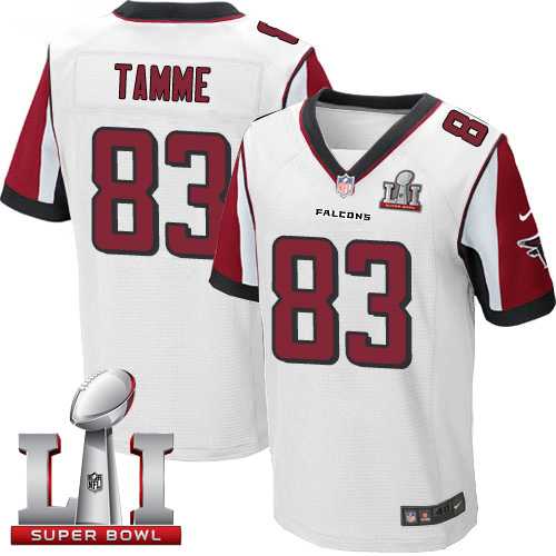 Nike Atlanta Falcons #83 Jacob Tamme White Super Bowl LI 51 Men's Stitched NFL Elite Jersey