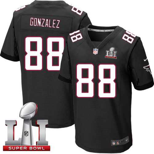 Nike Atlanta Falcons #88 Tony Gonzalez Black Alternate Super Bowl LI 51 Men's Stitched NFL Elite Jersey