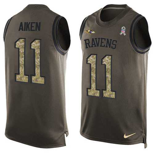 Nike Baltimore Ravens #11 Kamar Aiken Green Men's Stitched NFL Limited Salute To Service Tank Top Jersey