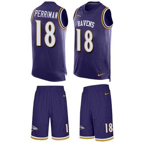 Nike Baltimore Ravens #18 Breshad Perriman Purple Team Color Men's Stitched NFL Limited Tank Top Suit Jersey