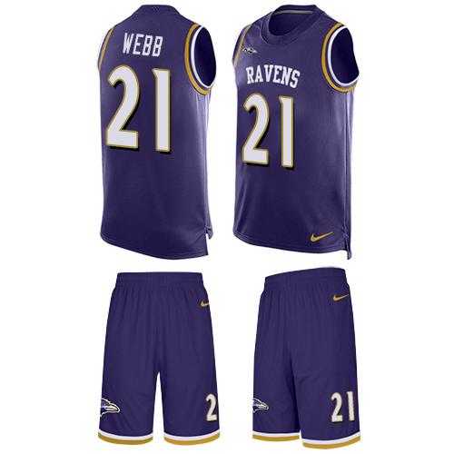 Nike Baltimore Ravens #21 Lardarius Webb Purple Team Color Men's Stitched NFL Limited Tank Top Suit Jersey
