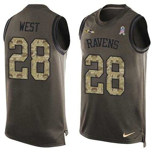 Nike Baltimore Ravens #28 Terrance West Green Men's Stitched NFL Limited Salute To Service Tank Top Jersey