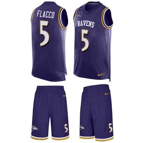 Nike Baltimore Ravens #5 Joe Flacco Purple Team Color Men's Stitched NFL Limited Tank Top Suit Jersey