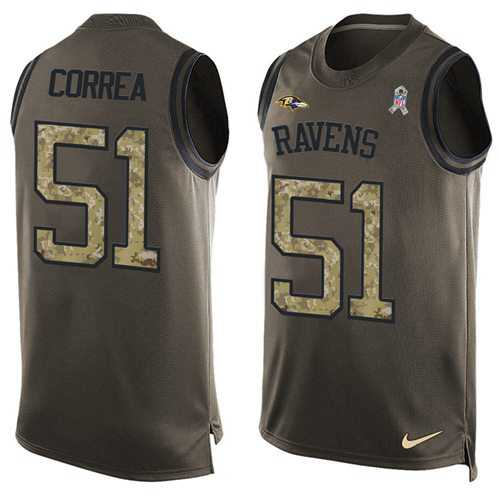 Nike Baltimore Ravens #51 Kamalei Correa Green Men's Stitched NFL Limited Salute To Service Tank Top Jersey
