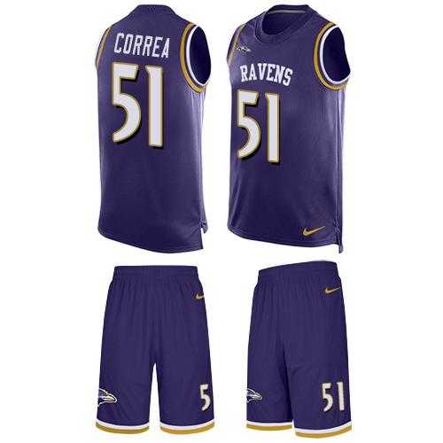 Nike Baltimore Ravens #51 Kamalei Correa Purple Team Color Men's Stitched NFL Limited Tank Top Suit Jersey