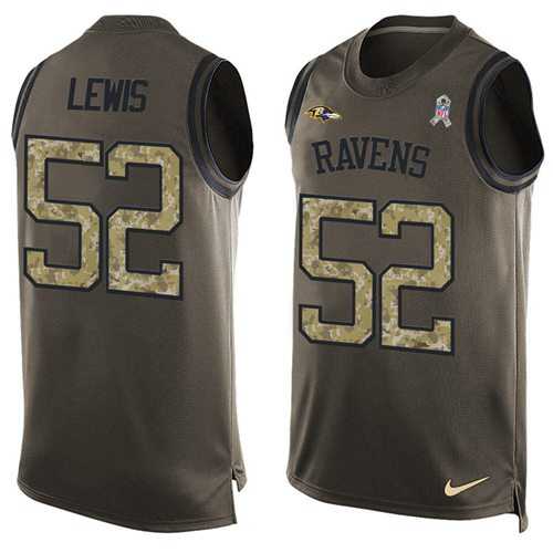 Nike Baltimore Ravens #52 Ray Lewis Green Men's Stitched NFL Limited Salute To Service Tank Top Jersey