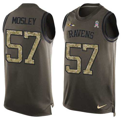 Nike Baltimore Ravens #57 C.J. Mosley Green Men's Stitched NFL Limited Salute To Service Tank Top Jersey