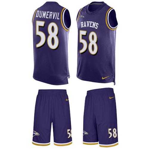 Nike Baltimore Ravens #58 Elvis Dumervil Purple Team Color Men's Stitched NFL Limited Tank Top Suit Jersey
