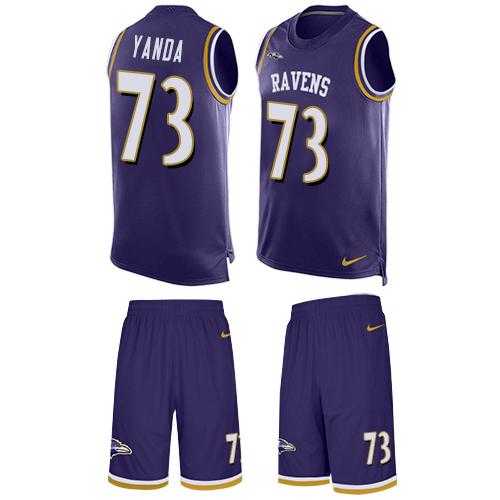 Nike Baltimore Ravens #73 Marshal Yanda Purple Team Color Men's Stitched NFL Limited Tank Top Suit Jersey