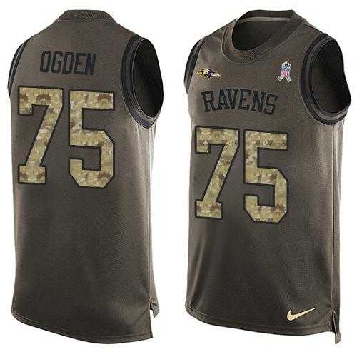 Nike Baltimore Ravens #75 Jonathan Ogden Green Men's Stitched NFL Limited Salute To Service Tank Top Jersey