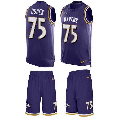 Nike Baltimore Ravens #75 Jonathan Ogden Purple Team Color Men's Stitched NFL Limited Tank Top Suit Jersey