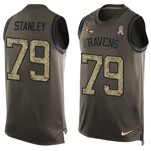 Nike Baltimore Ravens #79 Ronnie Stanley Green Men's Stitched NFL Limited Salute To Service Tank Top Jersey