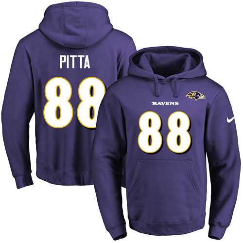Nike Baltimore Ravens #88 Dennis Pitta Purple Name & Number Pullover NFL Hoodie