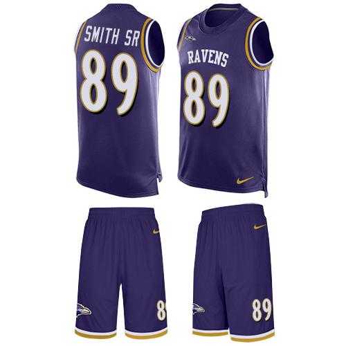 Nike Baltimore Ravens #89 Steve Smith Sr Purple Team Color Men's Stitched NFL Limited Tank Top Suit Jersey