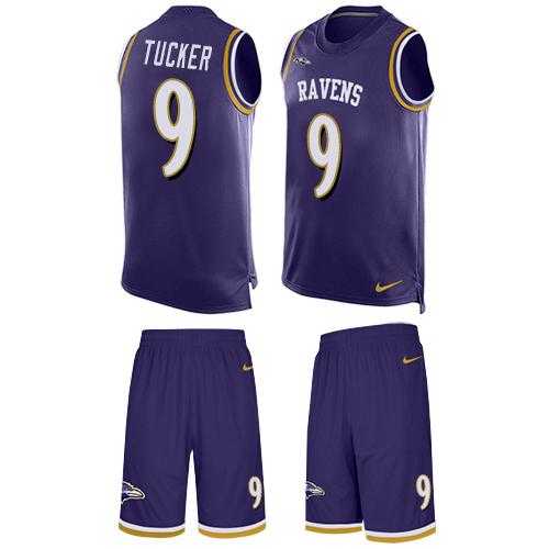 Nike Baltimore Ravens #9 Justin Tucker Purple Team Color Men's Stitched NFL Limited Tank Top Suit Jersey