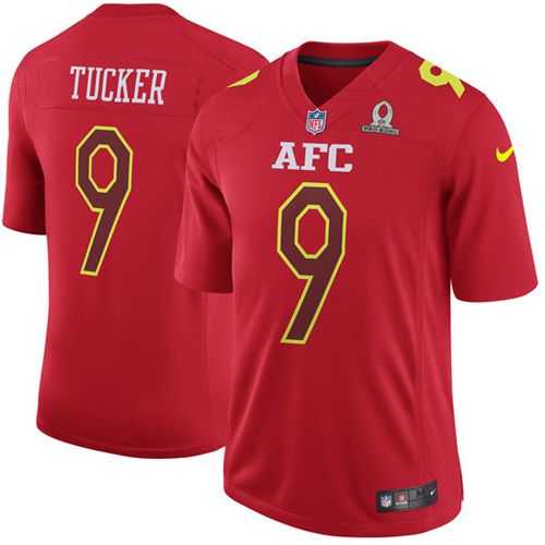 Nike Baltimore Ravens #9 Justin Tucker Red Men's Stitched NFL Game AFC 2017 Pro Bowl Jersey