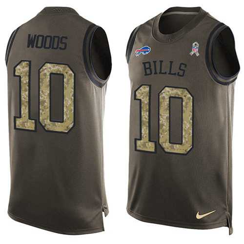 Nike Buffalo Bills #10 Robert Woods Green Men's Stitched NFL Limited Salute To Service Tank Top Jersey