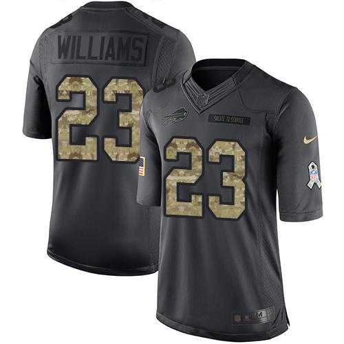 Nike Buffalo Bills #23 Aaron Williams Black Men's Stitched NFL Limited 2016 Salute To Service Jersey