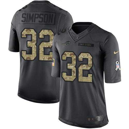 Nike Buffalo Bills #32 O. J. Simpson Black Men's Stitched NFL Limited 2016 Salute To Service Jersey