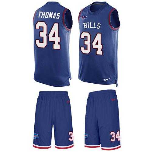 Nike Buffalo Bills #34 Thurman Thomas Royal Blue Team Color Men's Stitched NFL Limited Tank Top Suit Jersey