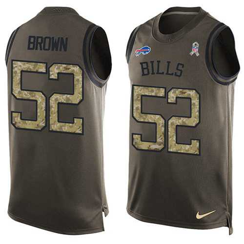 Nike Buffalo Bills #52 Preston Brown Green Men's Stitched NFL Limited Salute To Service Tank Top Jersey