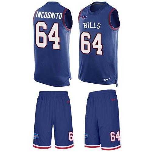 Nike Buffalo Bills #64 Richie Incognito Royal Blue Team Color Men's Stitched NFL Limited Tank Top Suit Jersey