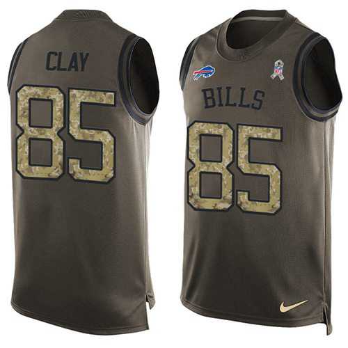 Nike Buffalo Bills #85 Charles Clay Green Men's Stitched NFL Limited Salute To Service Tank Top Jersey