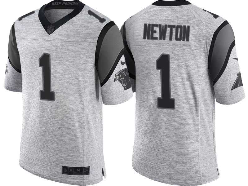 Nike Carolina Panthers #1 Cam Newton 2016 Gridiron Gray II Men's NFL Limited Jersey