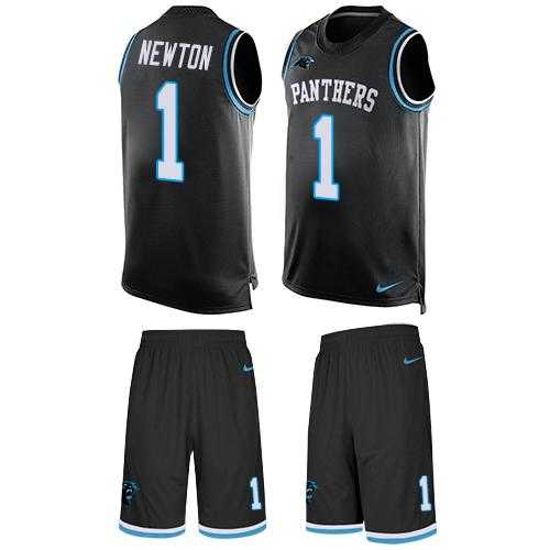 Nike Carolina Panthers #1 Cam Newton Black Team Color Men's Stitched NFL Limited Tank Top Suit Jersey