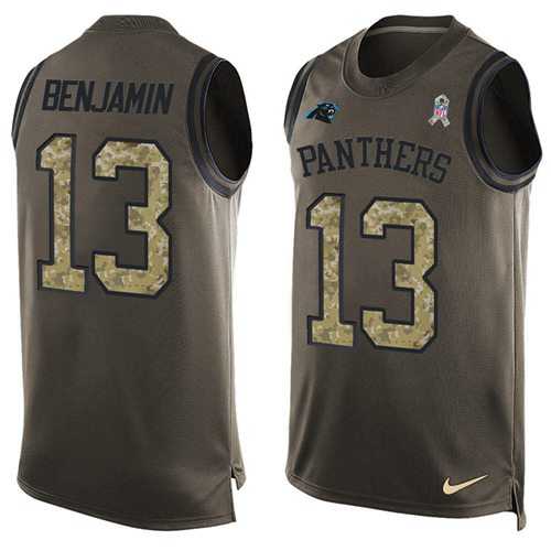 Nike Carolina Panthers #13 Kelvin Benjamin Green Men's Stitched NFL Limited Salute To Service Tank Top Jersey