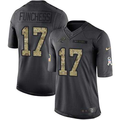 Nike Carolina Panthers #17 Devin Funchess Black Men's Stitched NFL Limited 2016 Salute to Service Jersey