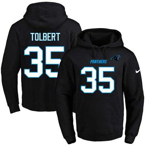 Nike Carolina Panthers #35 Mike Tolbert Black Name & Number Pullover NFL Hoodie